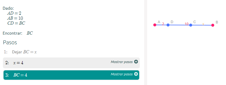 Calculadora de segmentos de Symbolab